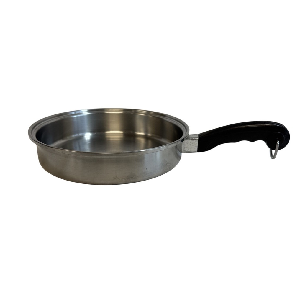 Saladmaster 9 Inch Stainless Steel Skillet Frying Pan Silver Black Handle